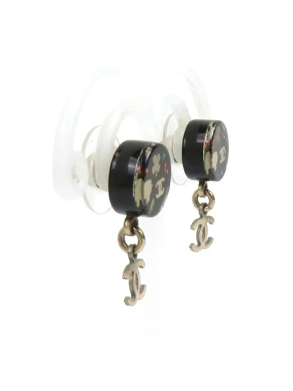 Auth Chanel Cc Logo Pierce Earrings #303138C32B